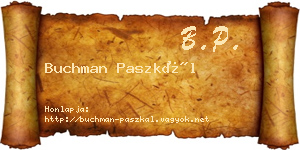 Buchman Paszkál névjegykártya